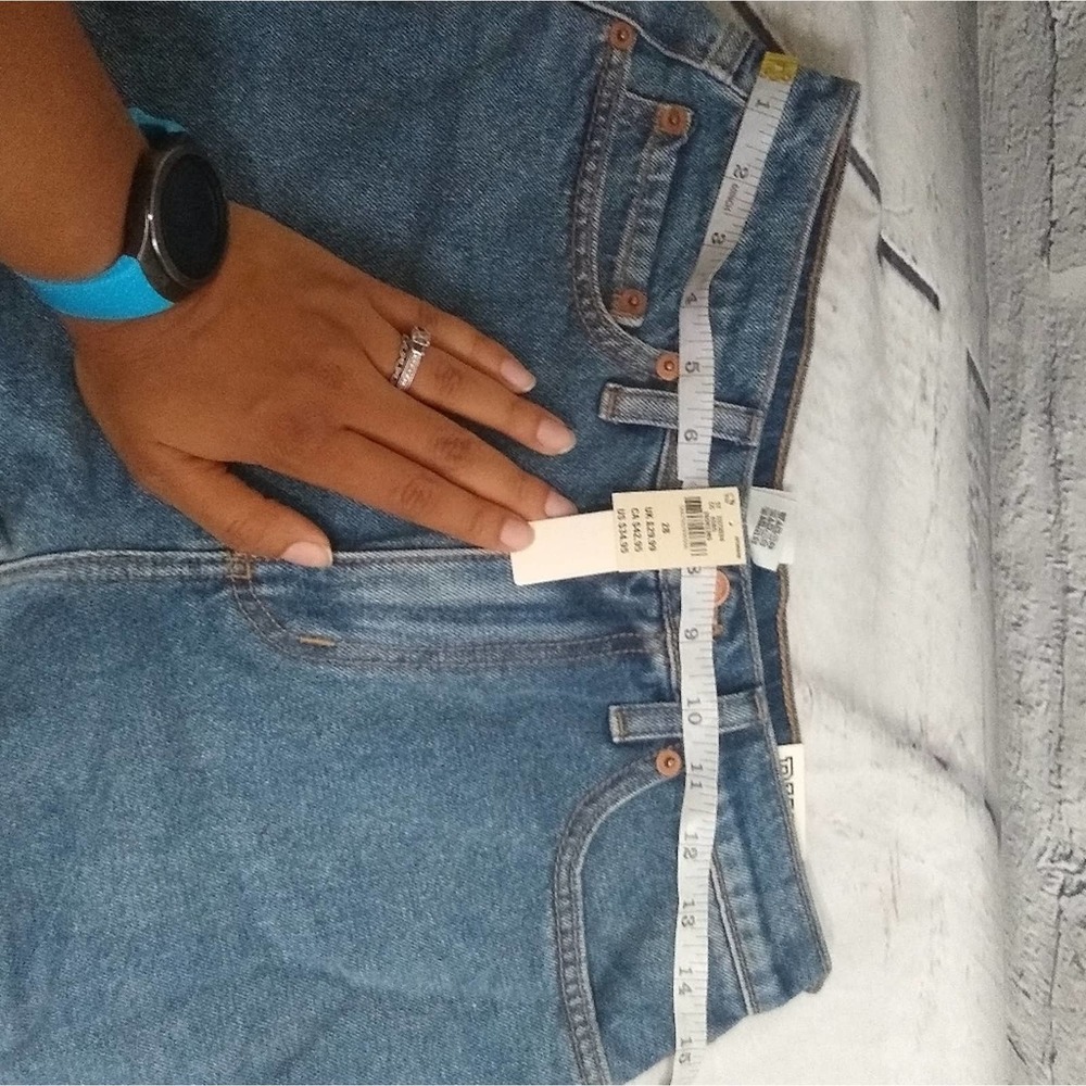 PINK Victoria's Secret High Waist Denim Shorts Collegiate Blue Light Indigo 28 - Picture 5 of 6